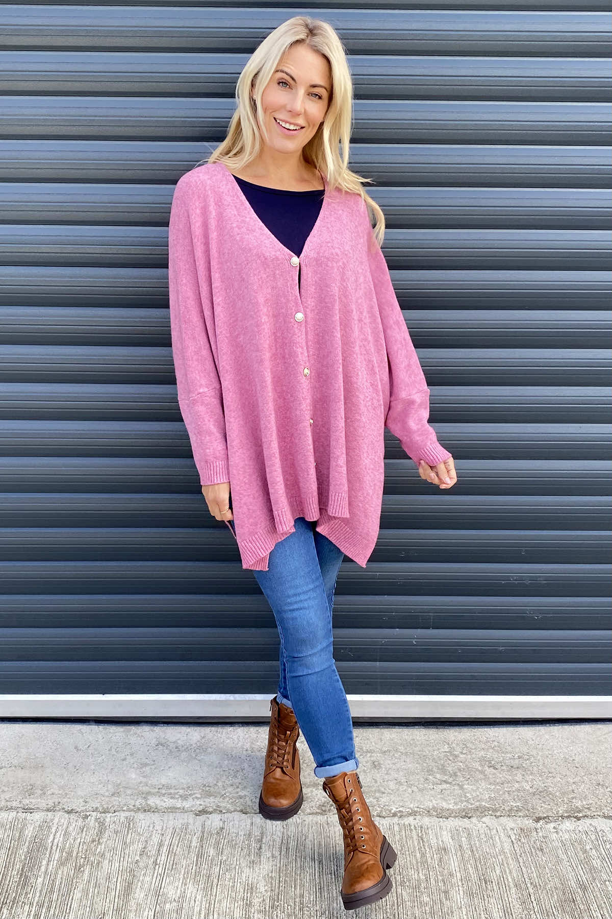 Hattie Knitted Cardigan Pink