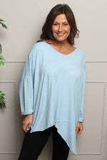 Jodie Dip Side Cotton Top Light Blue Light Blue - Jodie Dip Side Cotton Top Light Blue
