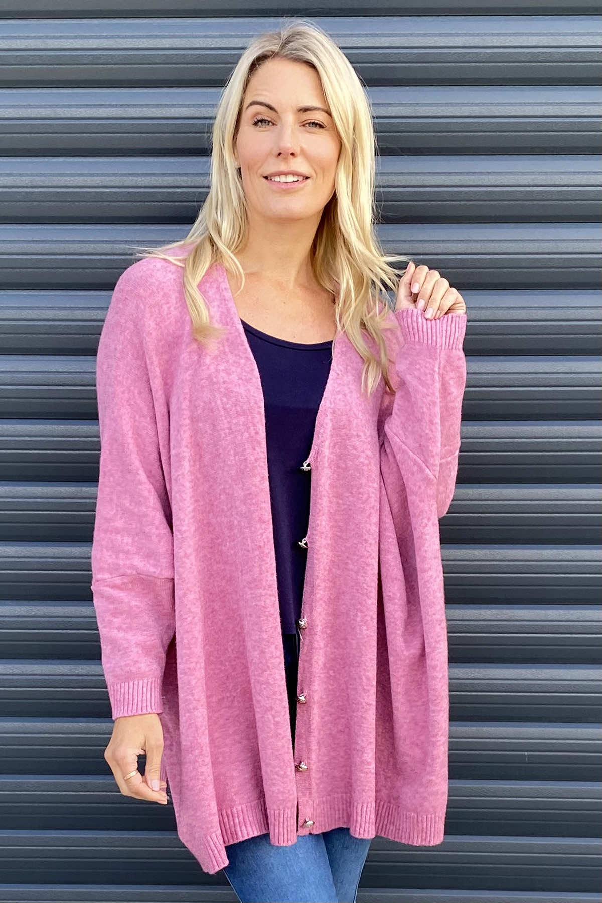 Hattie Knitted Cardigan Pink