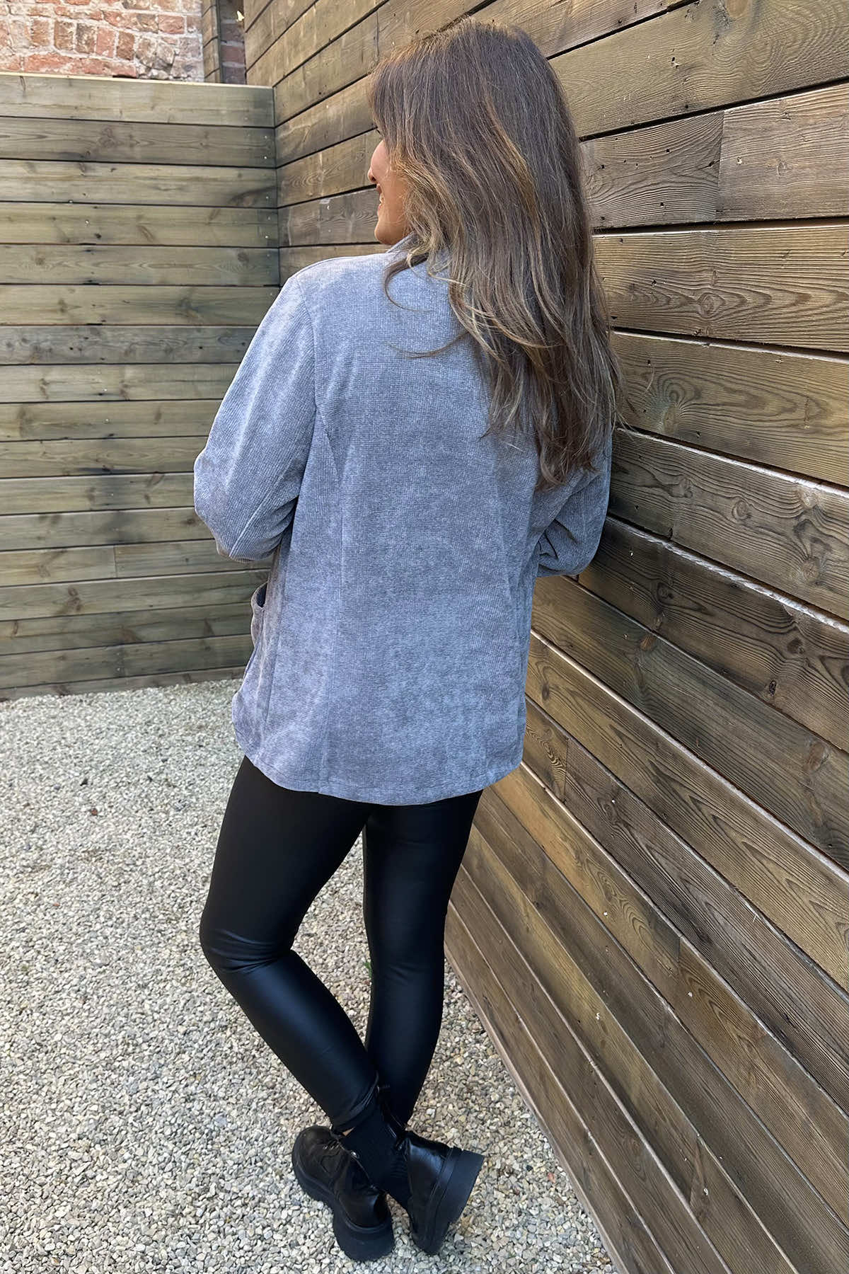 Stephanie Cord Jacket Grey