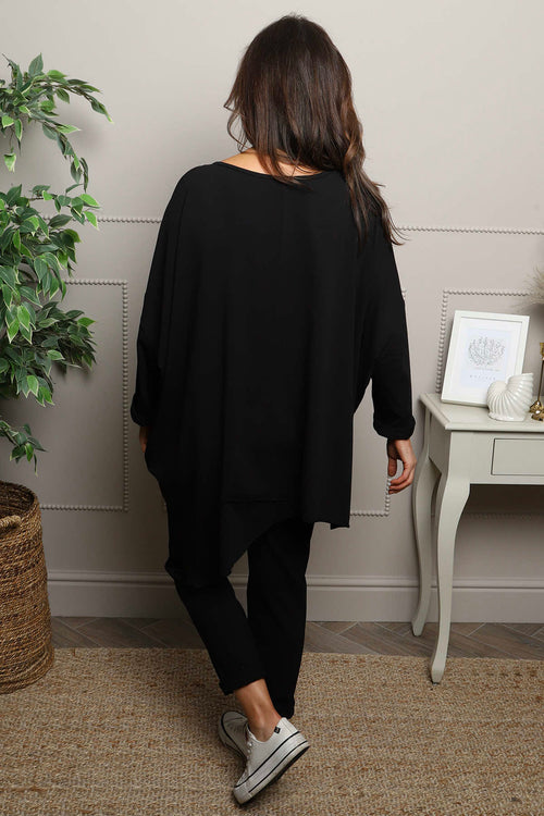Jodie Dip Side Cotton Top Black - Image 4