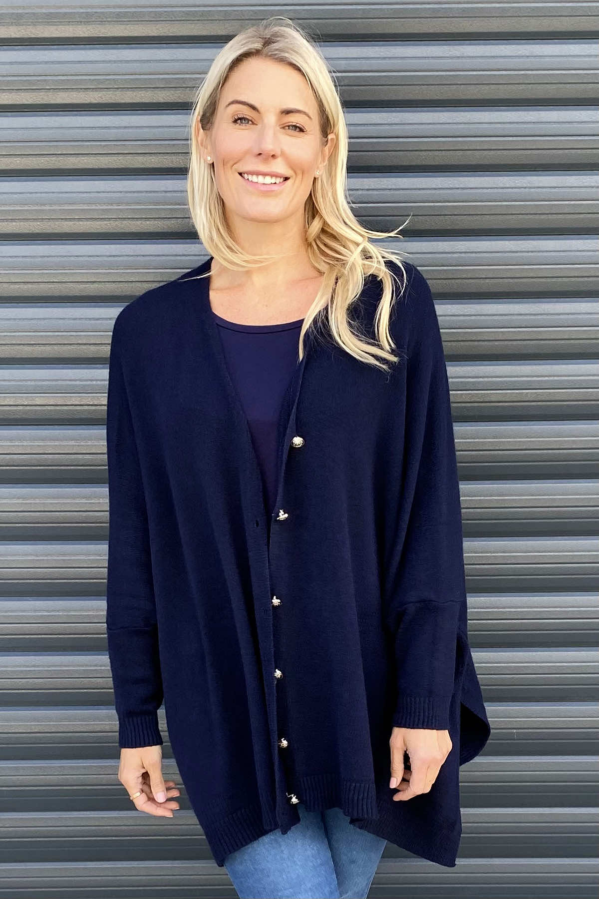 Hattie Knitted Cardigan Navy