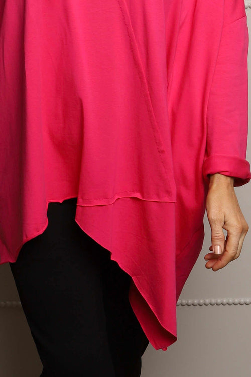 Jodie Dip Side Cotton Top Fuchsia - Image 3