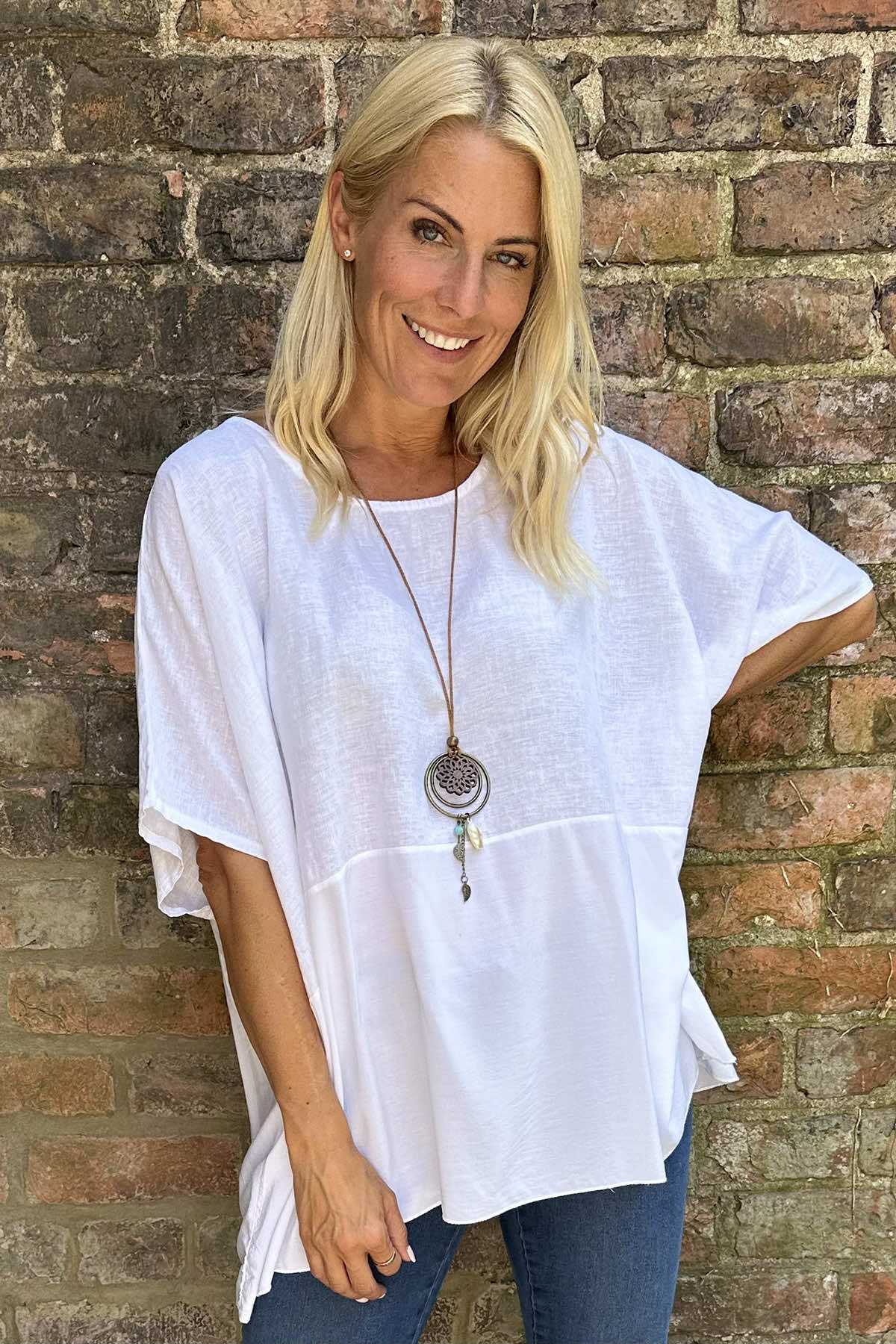Ashleigh Necklace Top White
