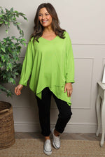 Jodie Dip Side Cotton Top Lime Lime - Jodie Dip Side Cotton Top Lime