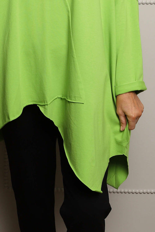 Jodie Dip Side Cotton Top Lime - Image 3