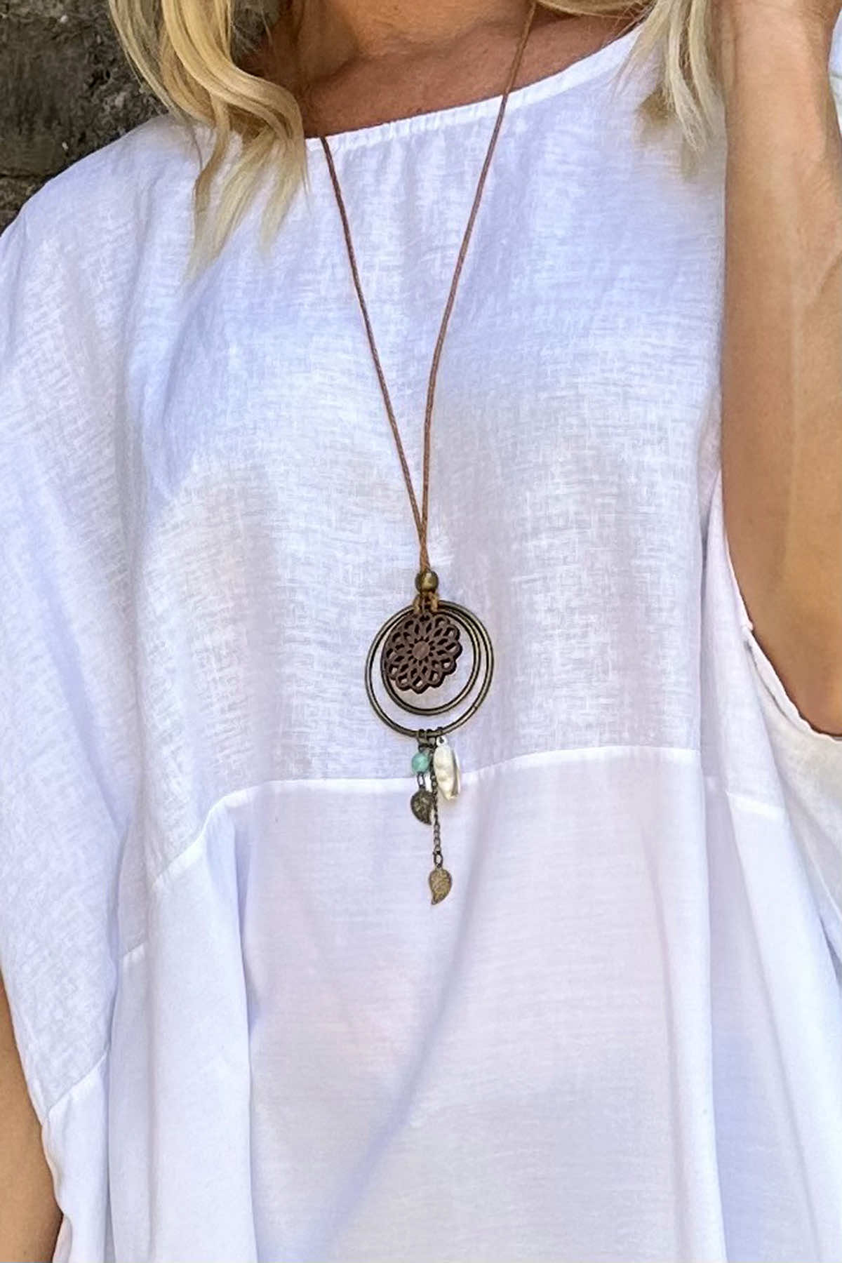 Ashleigh Necklace Top White