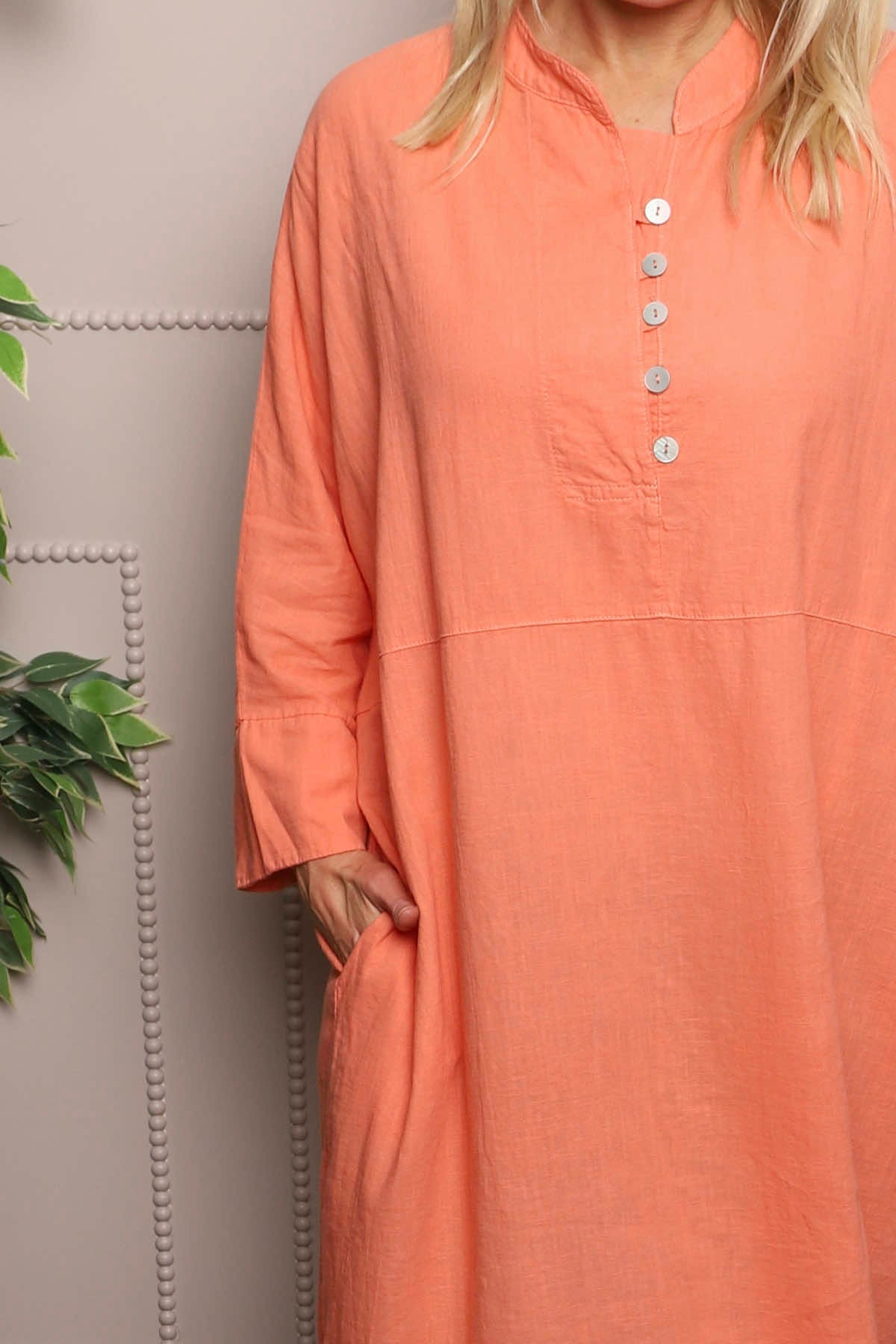 Helena Linen Dress Orange