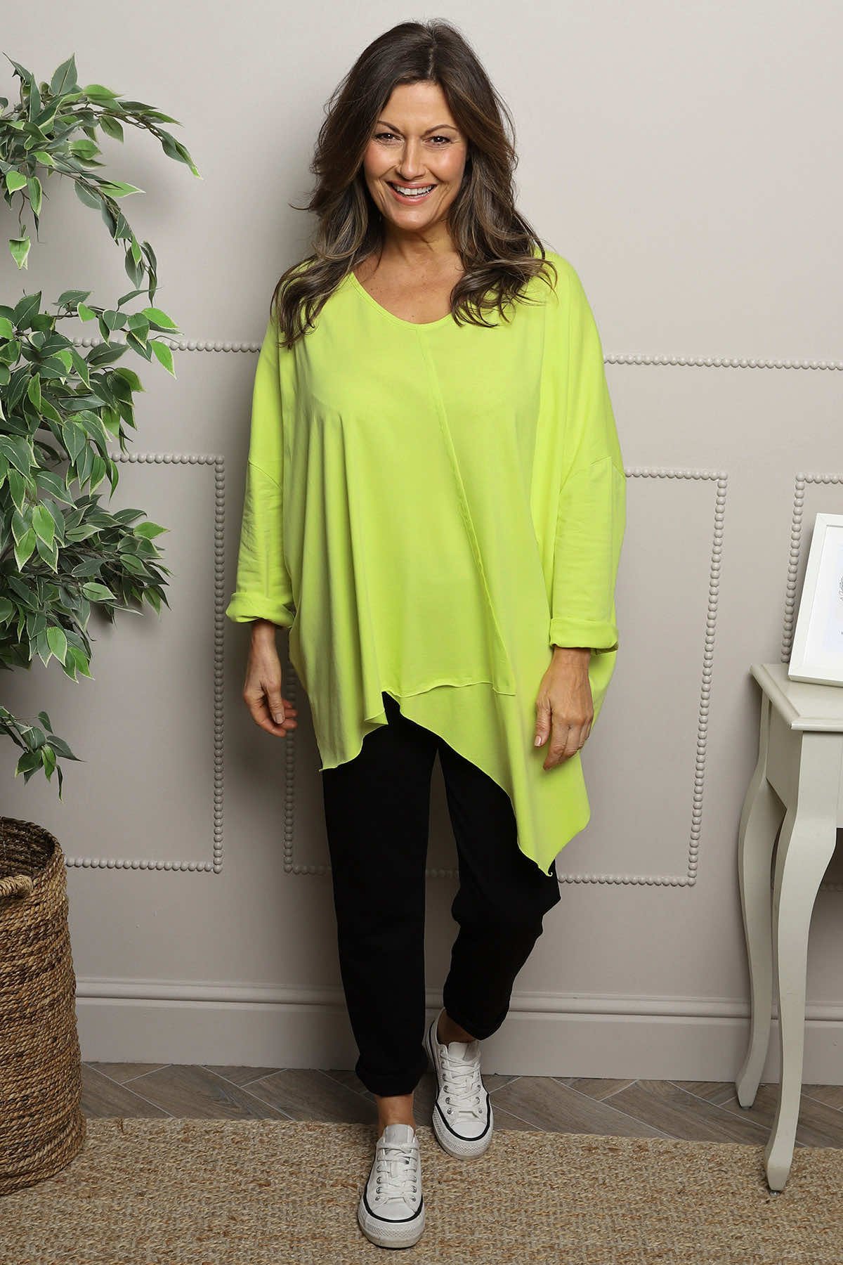 Jodie Dip Side Cotton Top Yellow