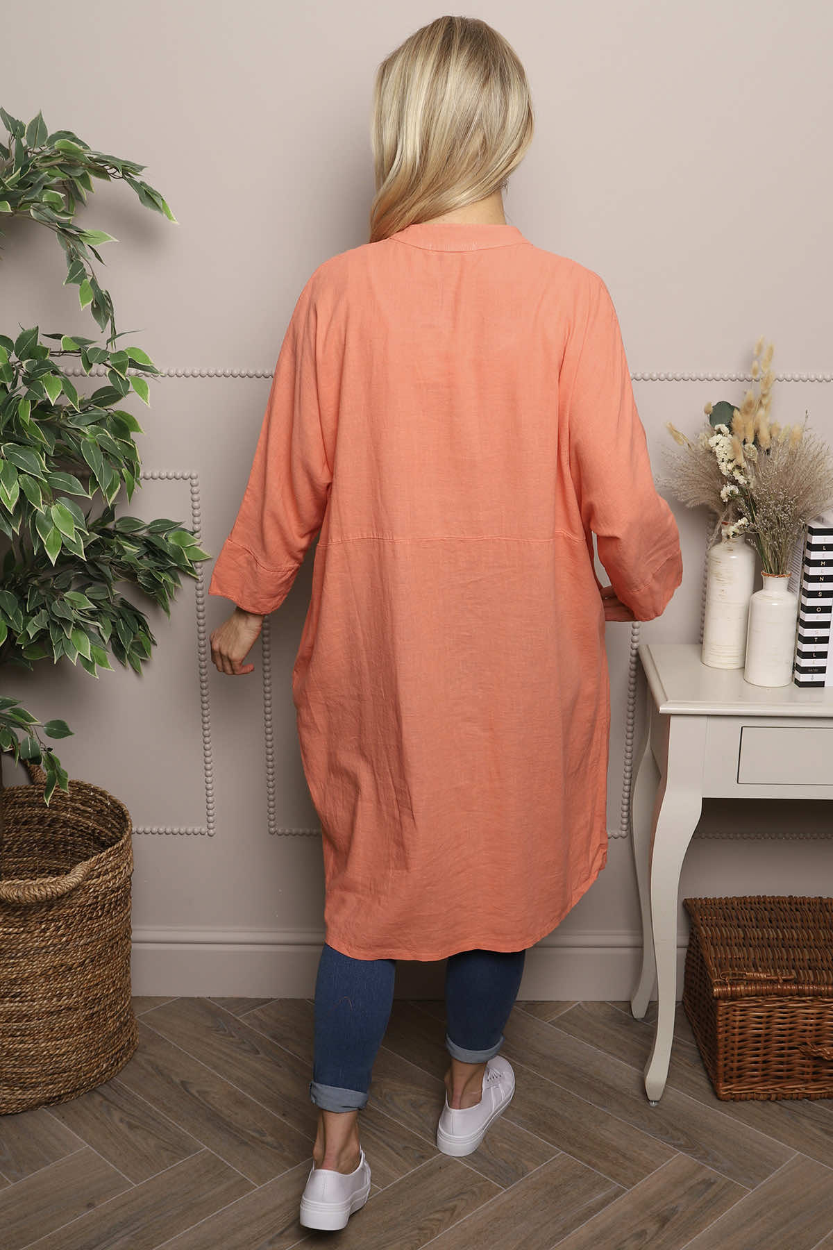 Helena Linen Dress Orange