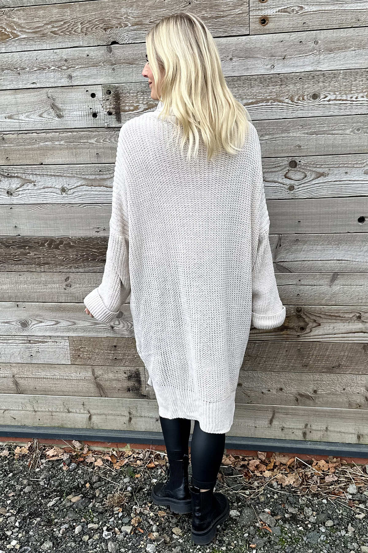 Clover Cable Knit Tunic Stone