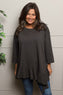 Carey Frill Cotton Top Charcoal