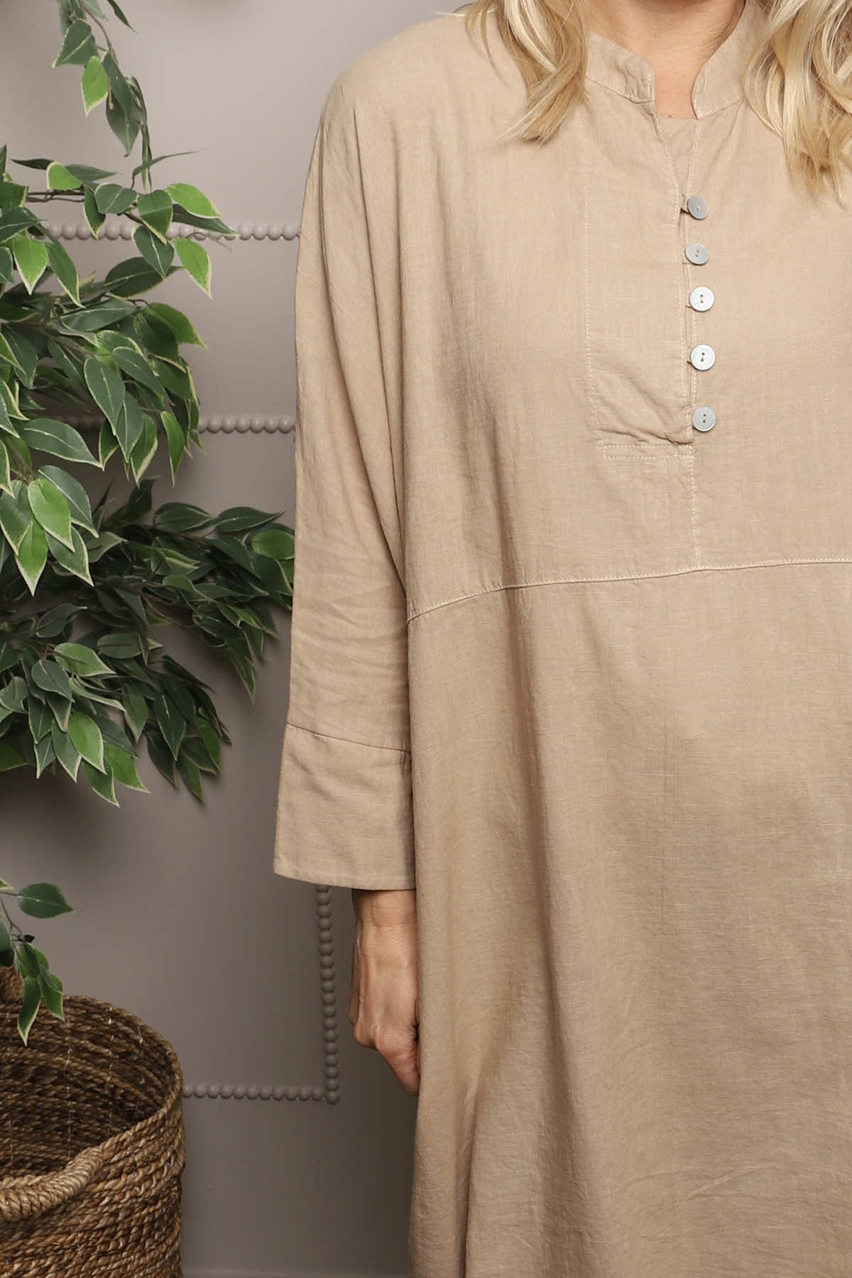 Helena Linen Dress Camel