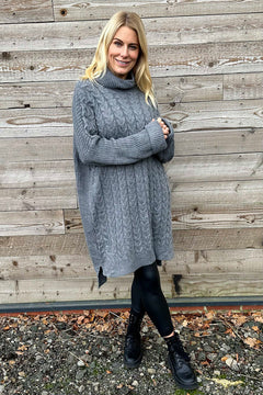 Clover Cable Knit Tunic Grey