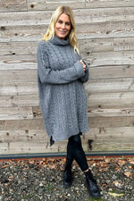 Clover Cable Knit Tunic Grey Grey - Clover Cable Knit Tunic Grey