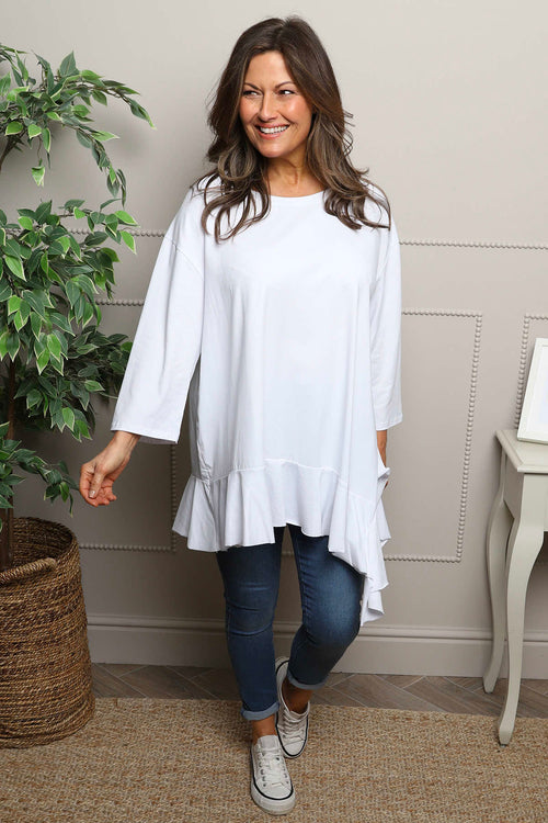 Carey Frill Cotton Top White - Image 1