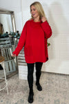 Katherine Cowl Pocket Top Red