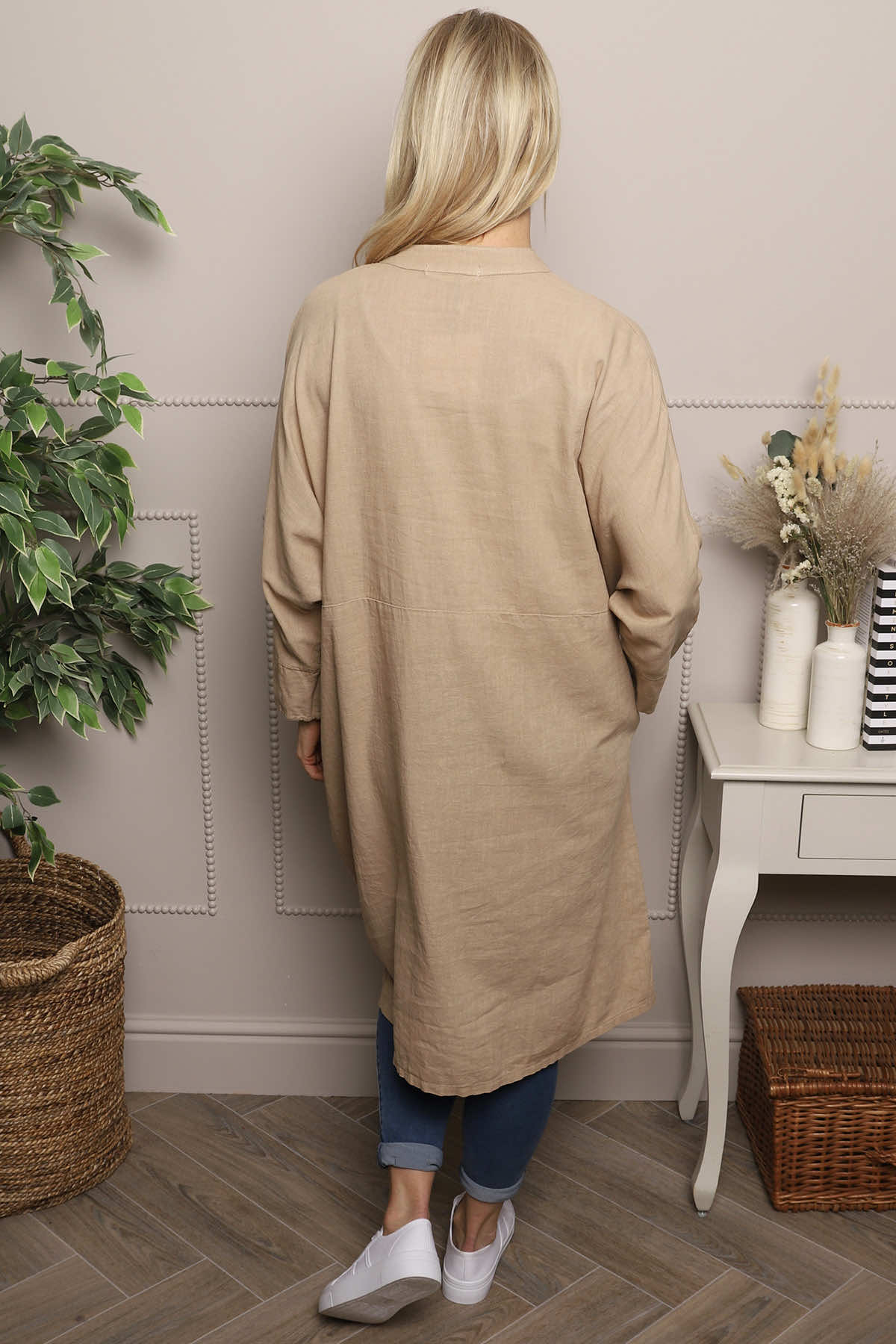 Helena Linen Dress Camel