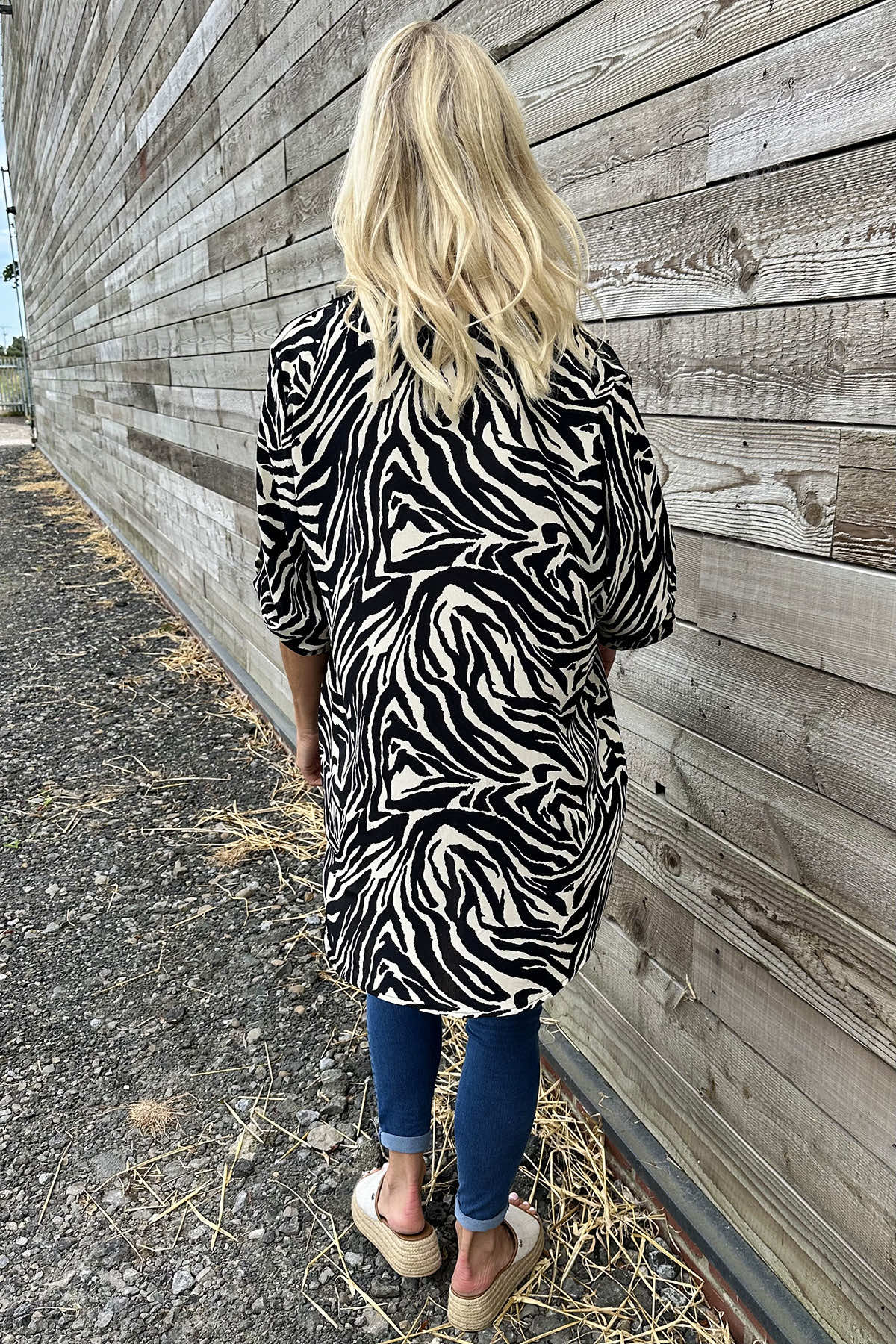 Pippa Zebra Print Top Stone