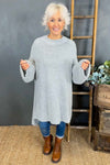 Gretchen Dipped Knitted Jumper Grey