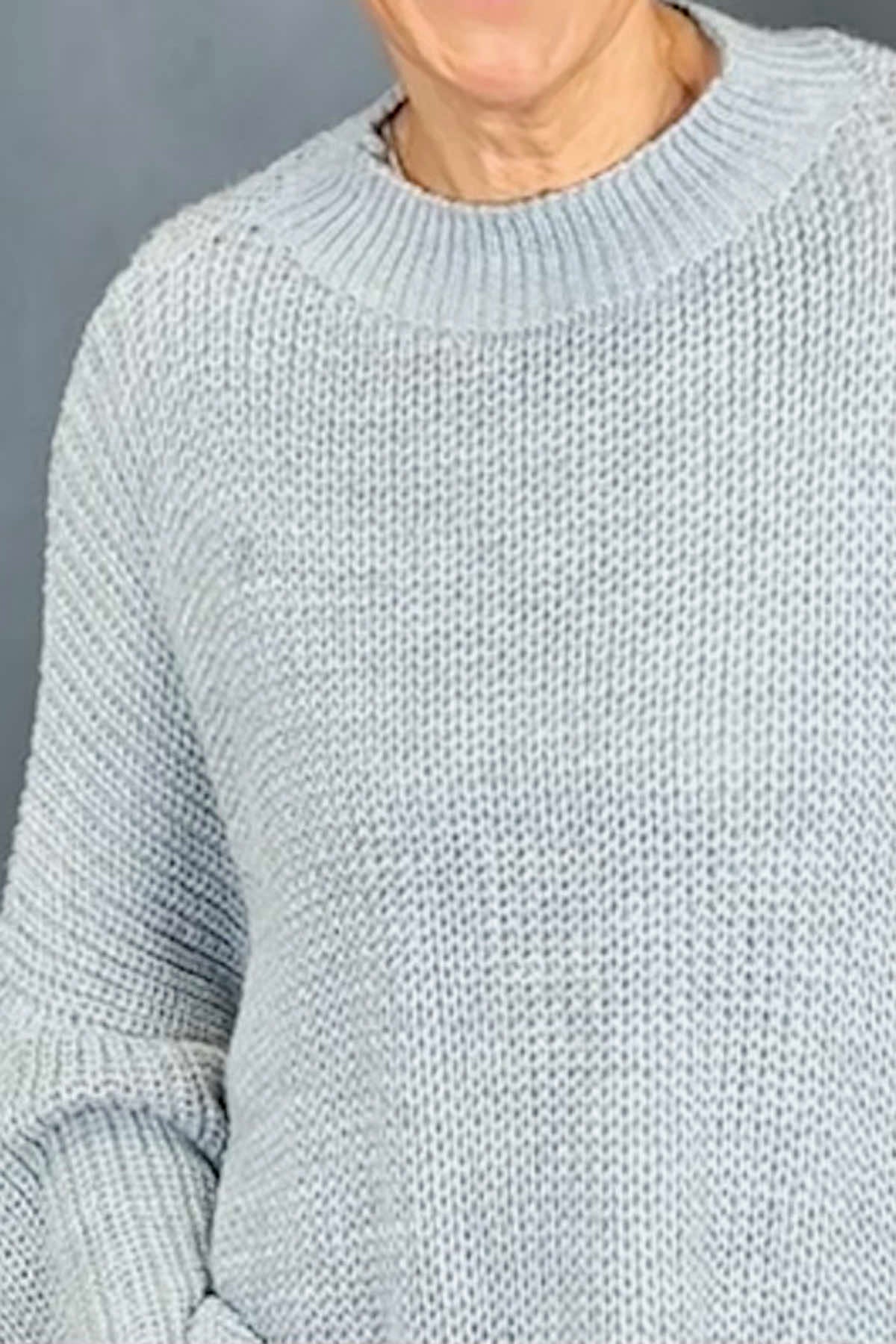 Gretchen Dipped Knitted Jumper Grey