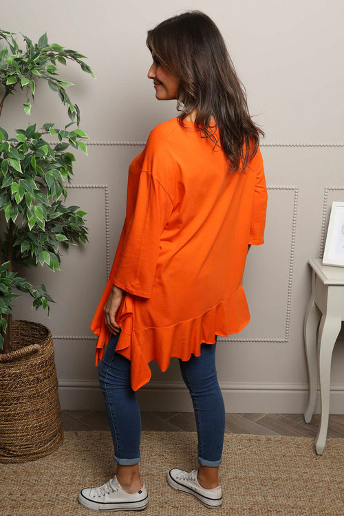 Carey Frill Cotton Top Orange - Image 4