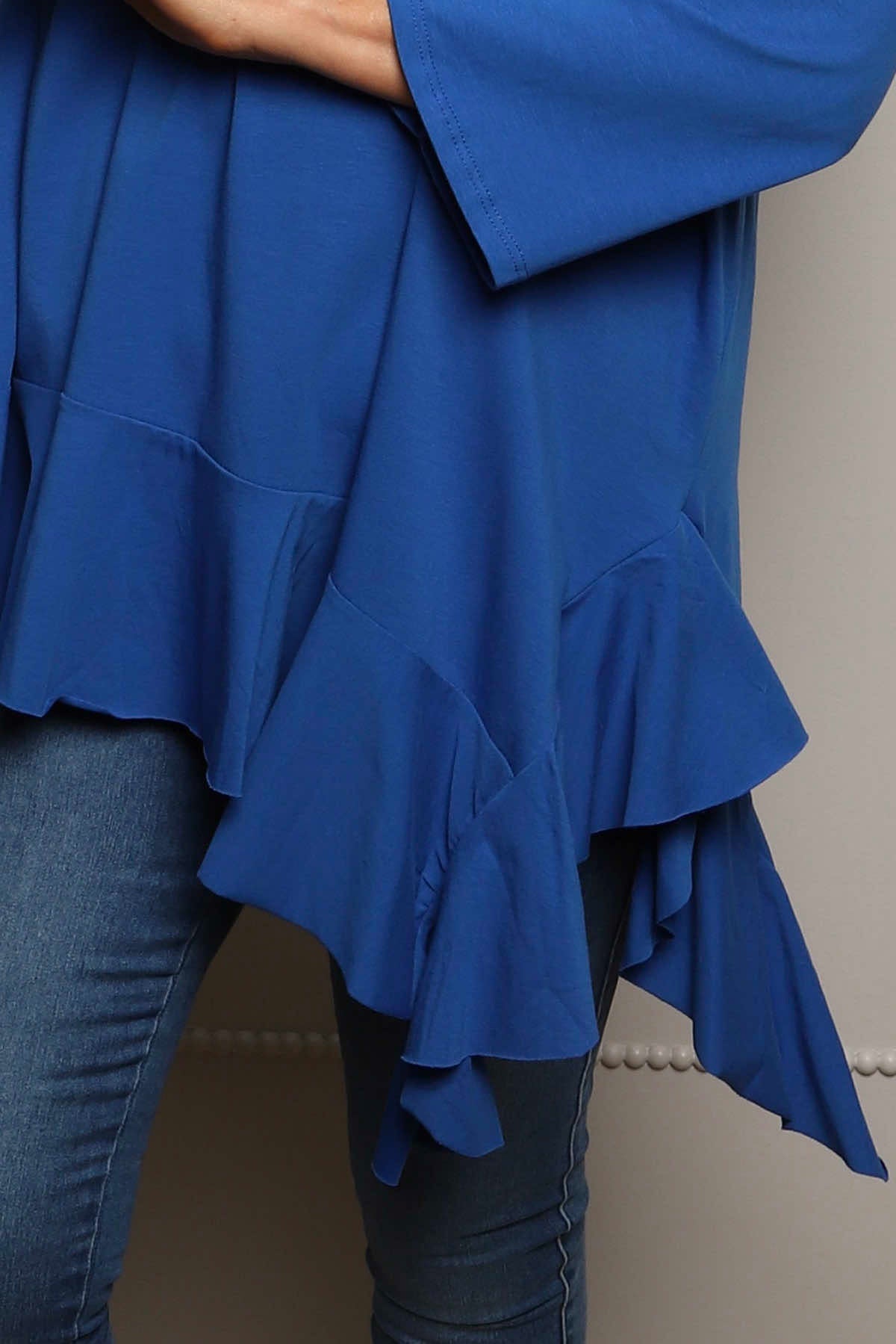 Carey Frill Cotton Top Cobalt