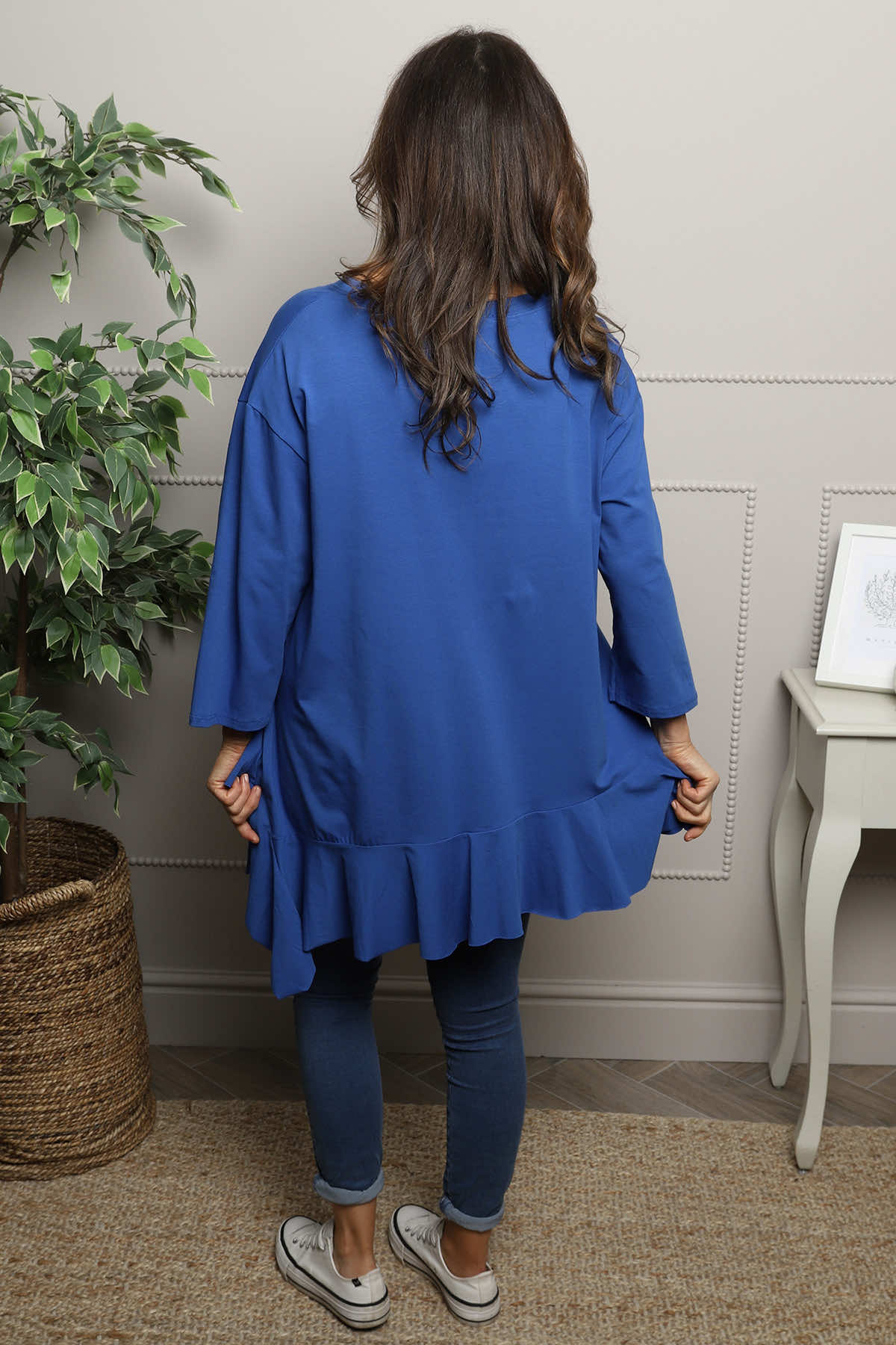 Carey Frill Cotton Top Cobalt