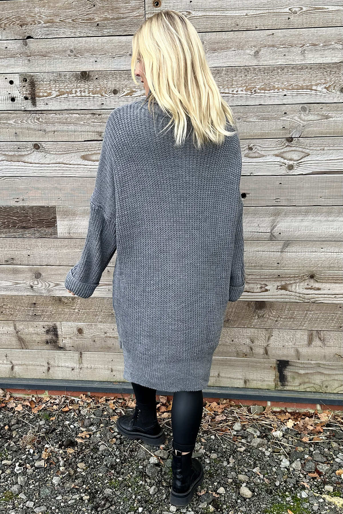 Clover Cable Knit Tunic Grey