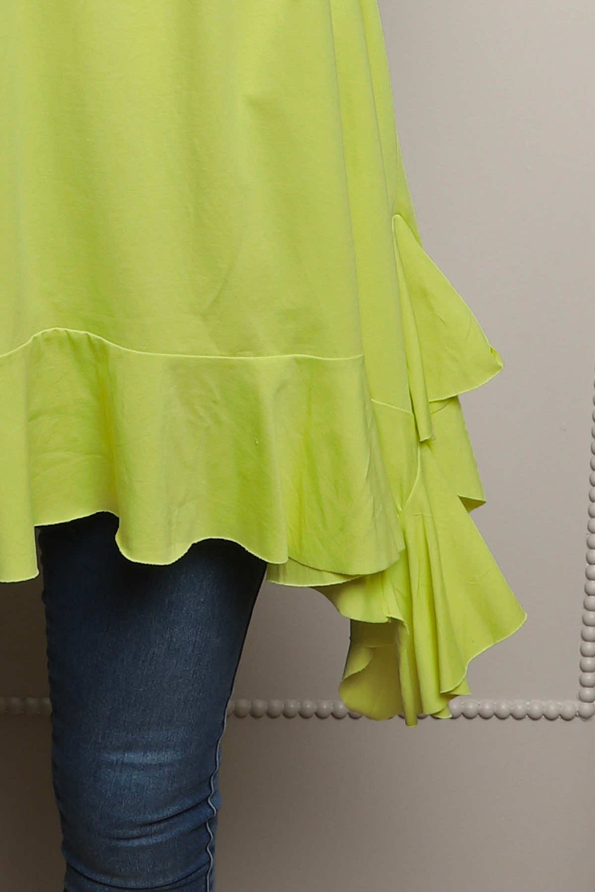 Carey Frill Cotton Top Yellow