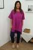 Bridget Button Linen Top Berry