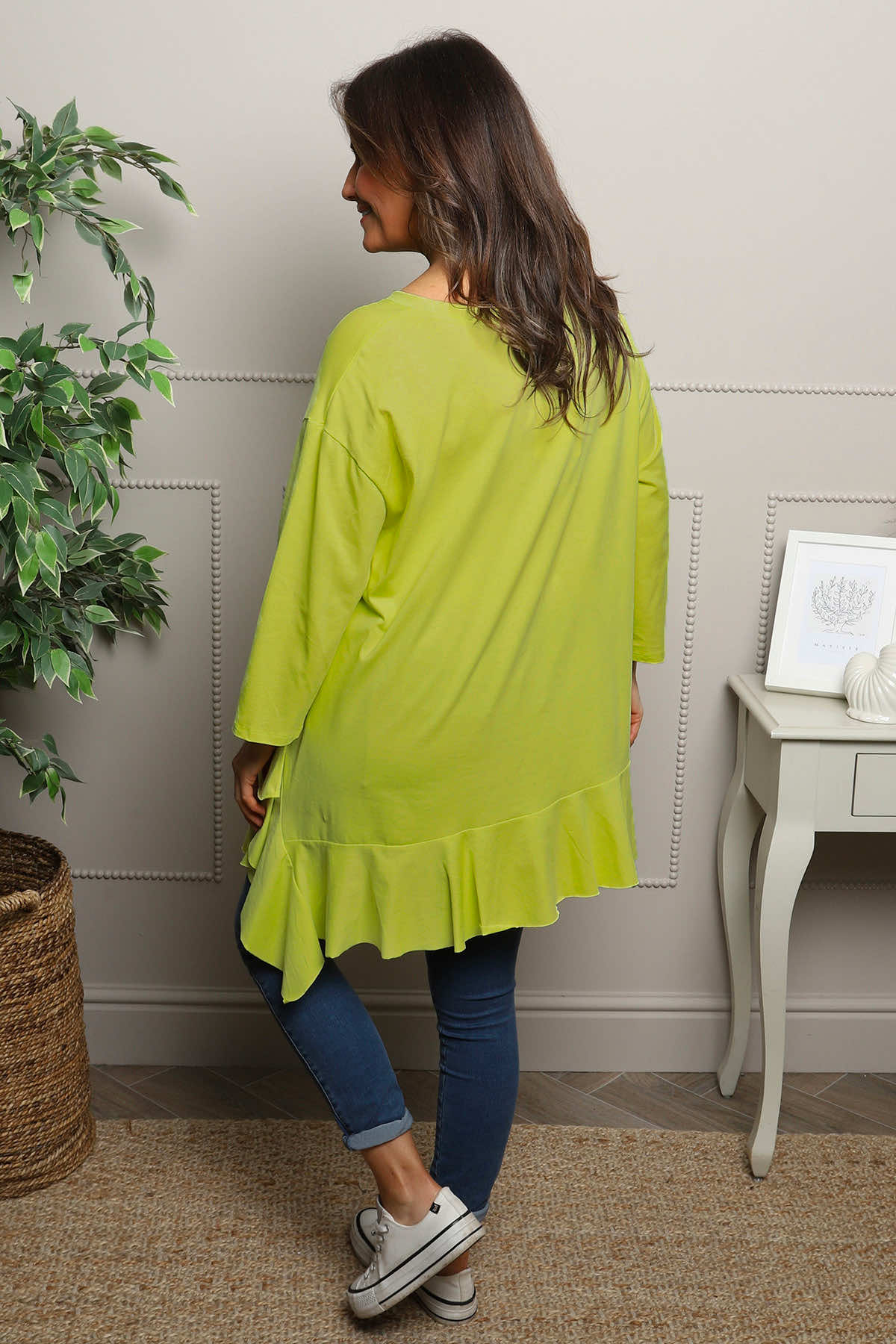 Carey Frill Cotton Top Yellow