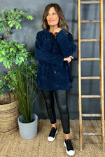 Melanie Hooded Top Navy Navy - Melanie Hooded Top Navy