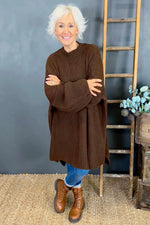 Gretchen Dipped Knitted Jumper Cocoa Cocoa - Gretchen Dipped Knitted Jumper Cocoa