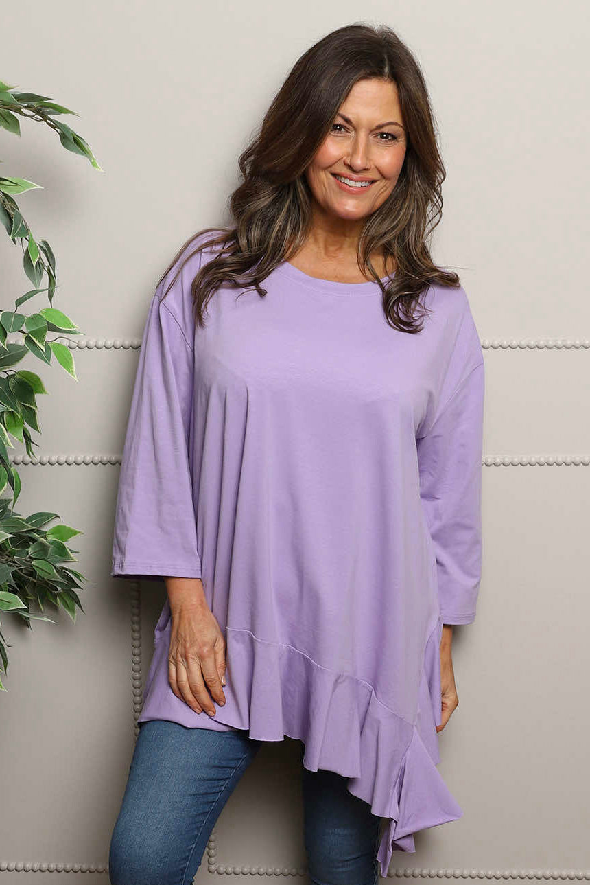 Carey Frill Cotton Top Lilac