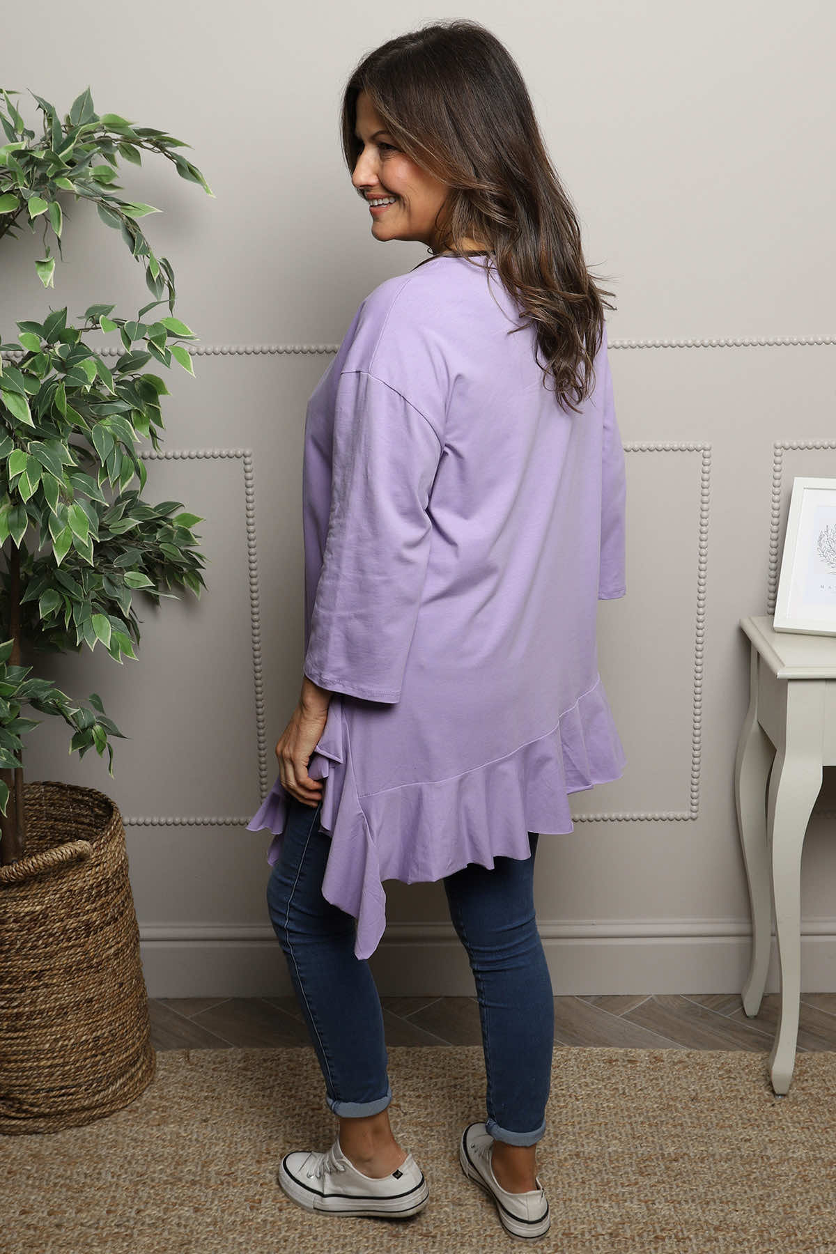 Carey Frill Cotton Top Lilac