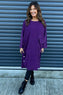 Esther Button Detail Cotton Dress Purple