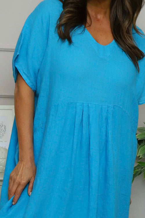 Fenella Linen Dress Kingfisher - Image 3