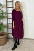 Denise Pocket Needlecord Dress Burgundy