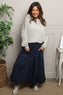 Wilfreda Puffball Cotton Skirt Navy