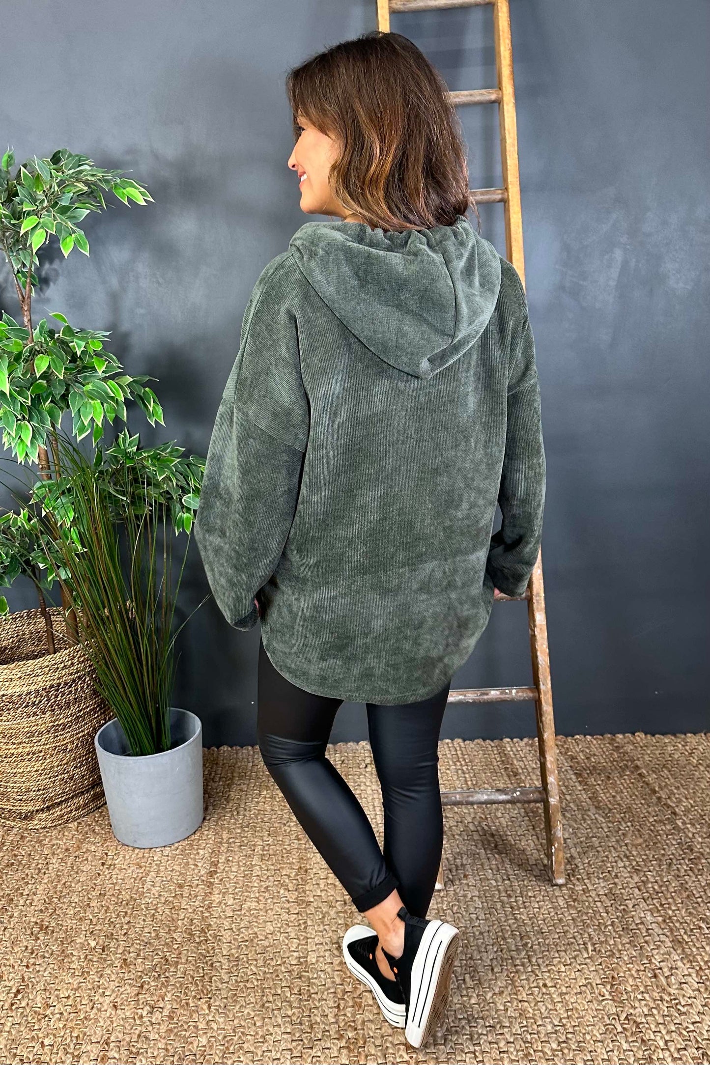 Melanie Hooded Top Khaki