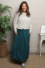 Wilfreda Puffball Cotton Skirt Teal Teal - Wilfreda Puffball Cotton Skirt Teal