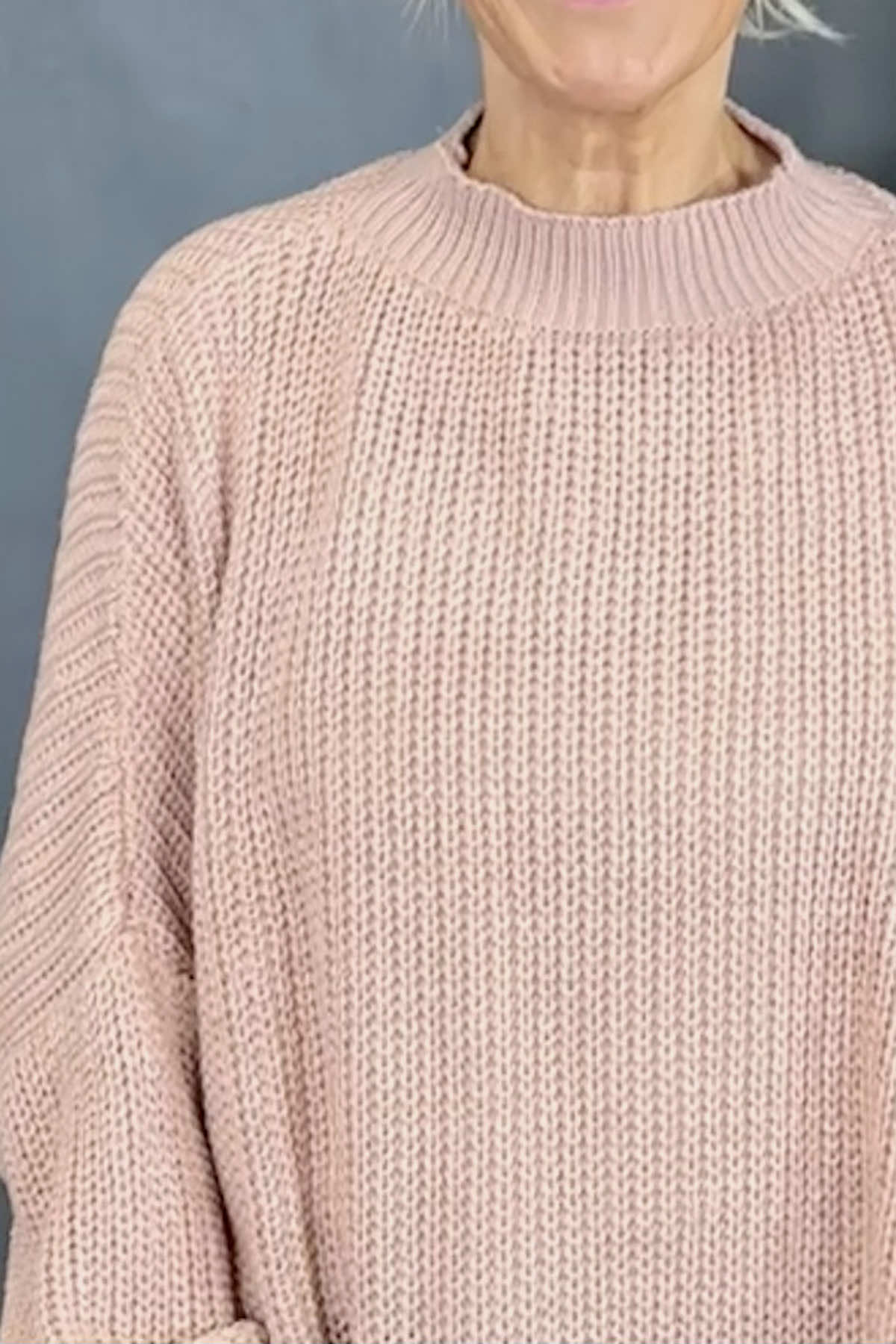 Gretchen Dipped Knitted Jumper Pink