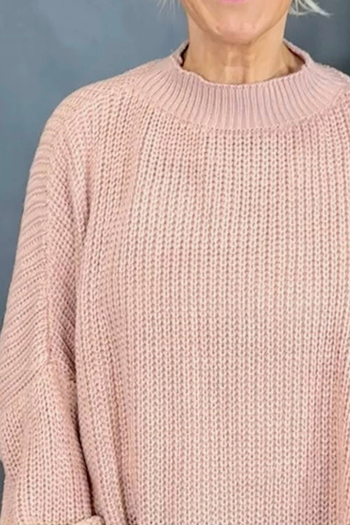 Gretchen Dipped Knitted Jumper Pink - Image 3