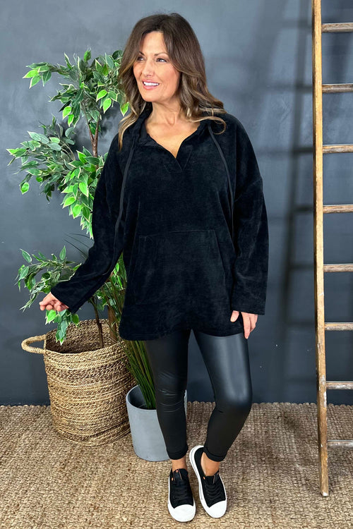 Melanie Hooded Top Black