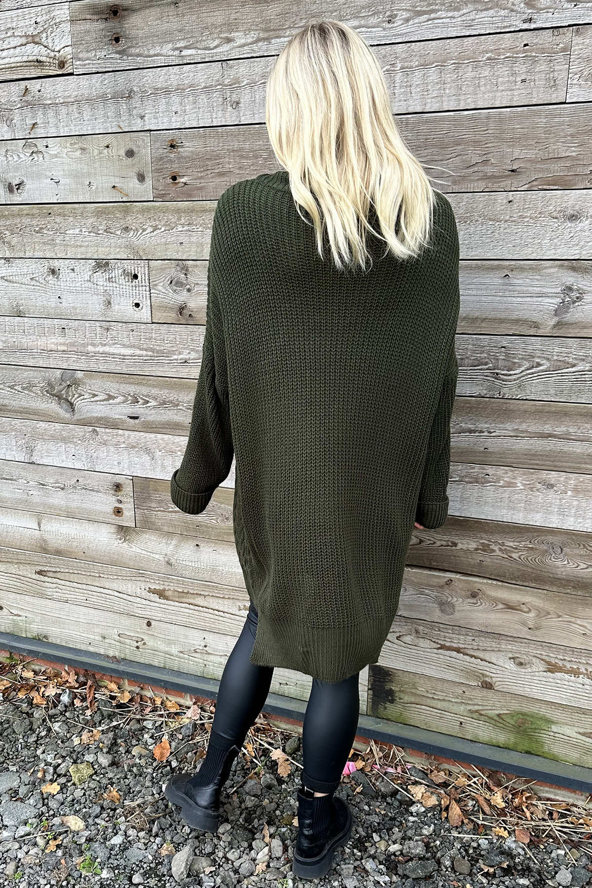 Clover Cable Knit Tunic Khaki