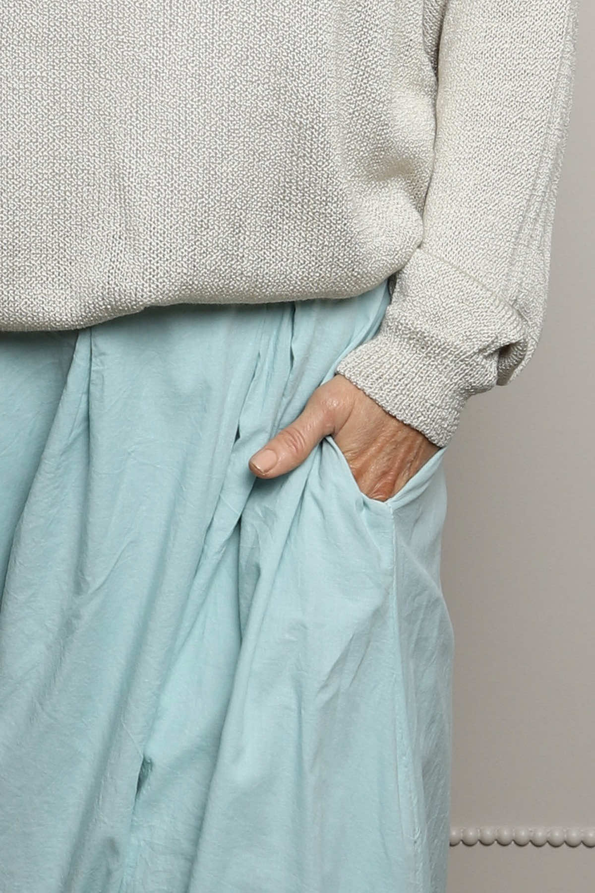 Wilfreda Puffball Cotton Skirt Sage Green