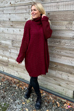 Clover Cable Knit Tunic Wine Wine - Clover Cable Knit Tunic Wine