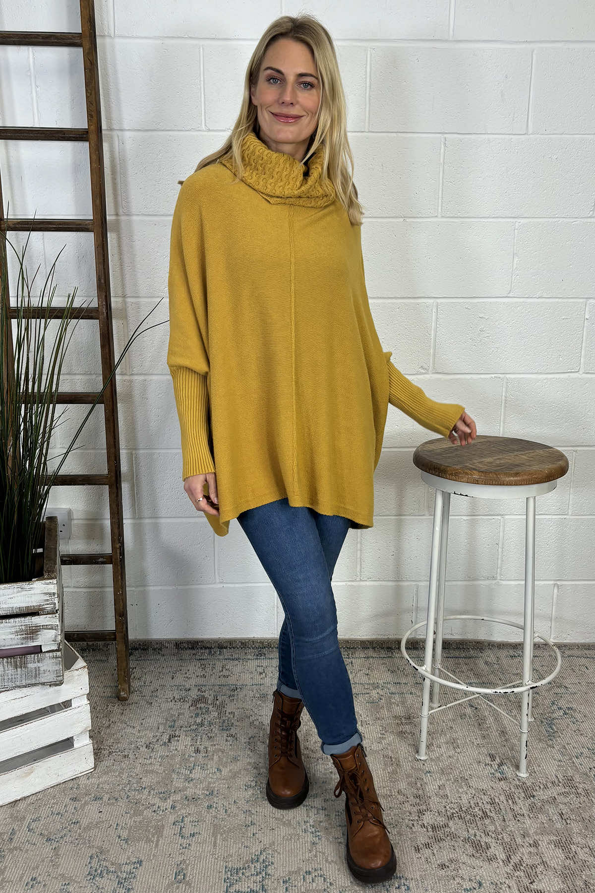 Mustard polo neck jumper best sale