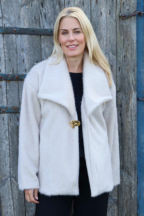 Christine Fluffy Jacket Stone